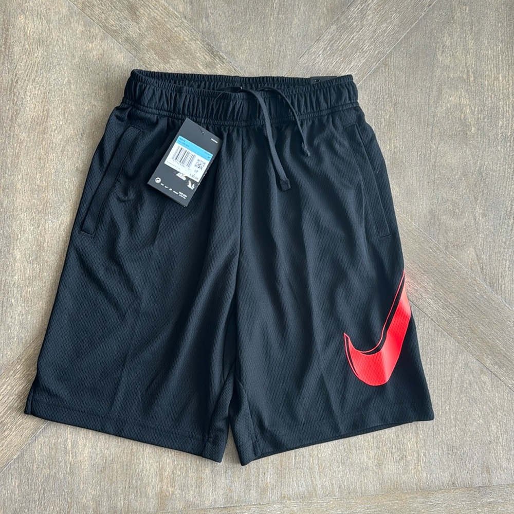 Nike Boys Size Medium Dri-fit Training Mesh Short with Orange Swoosh